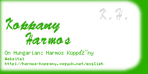 koppany harmos business card